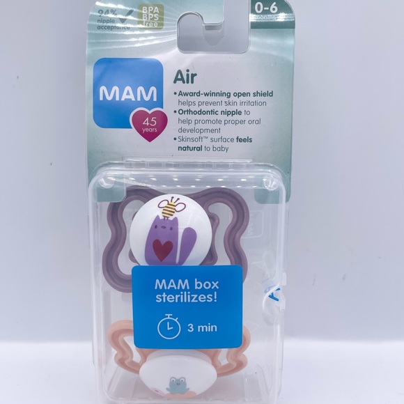 MAM 2pk silicone pacifier baby girl 0-6 months - Picture 5 of 6